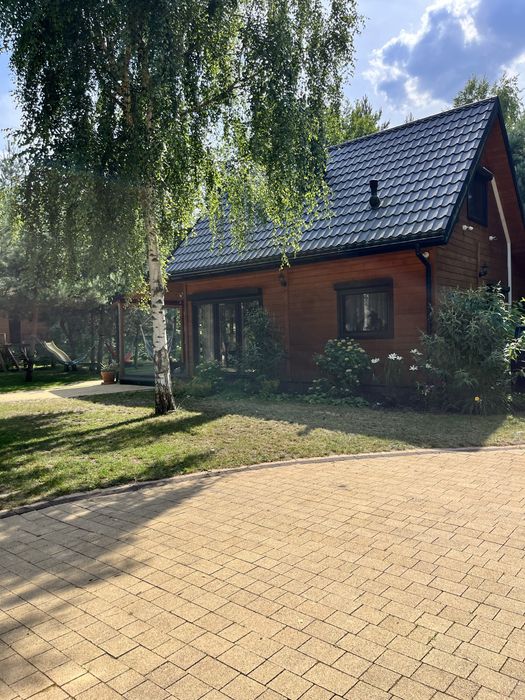 Domek drewniany z SAUNA i Jacuzzi JEZIORSKO