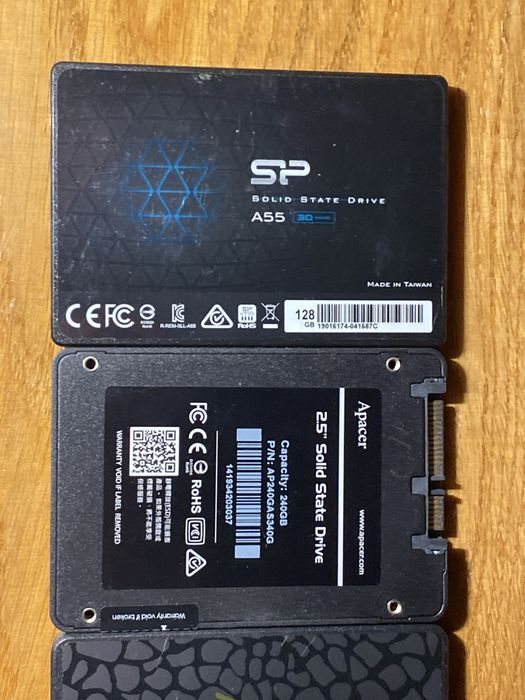 Жорсткі диски HDD 3,5"/2,5" та SSD 2,5" 120/128/240/500 GB