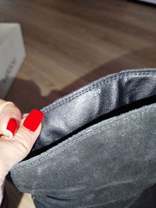 Buty zamszowe damskie kozaki Lasocki