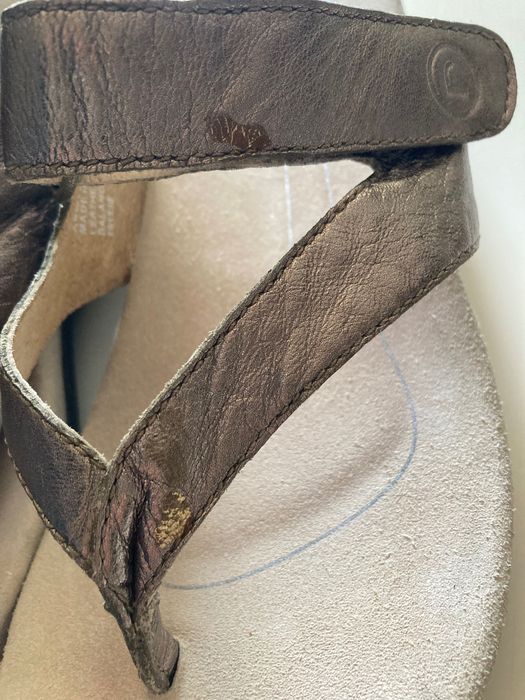 Klapki zdrowotne złote skóra naturalna rozm 39