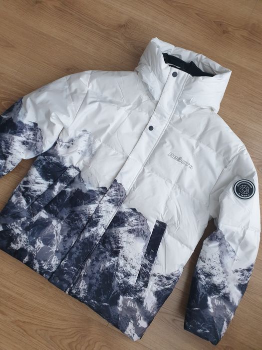 Kurtka męska zimowa narty góry biało czarna roz.XL