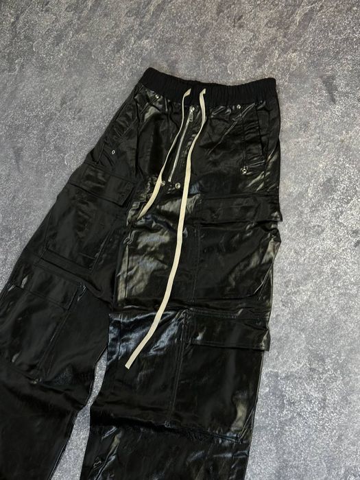 Rick Owens drkshdw bella leather cargo waxed кожаные джинсы штани М Л