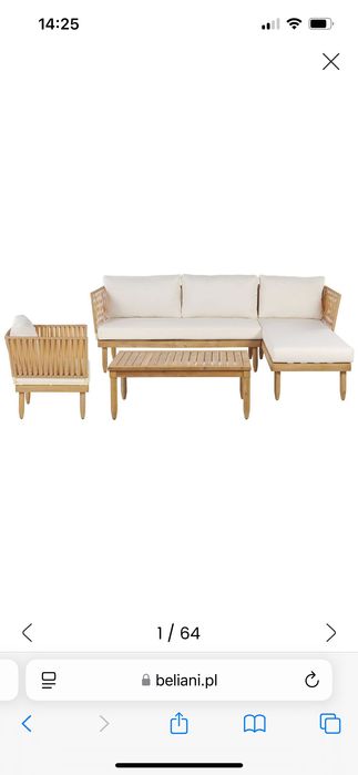 Zestaw mebli ogrodowych / balkonowych, narożnik