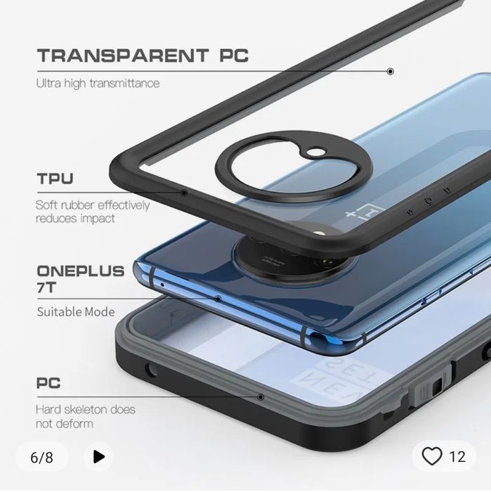 Redpepper Etui Wodoodporne IP68 do OnePlus 7T - z pływakiem