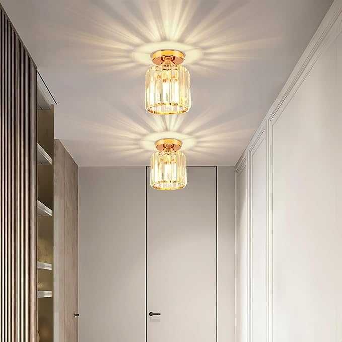 Złoty Kryształowy Żyrandol Mini ALLOMN Ø13 cm