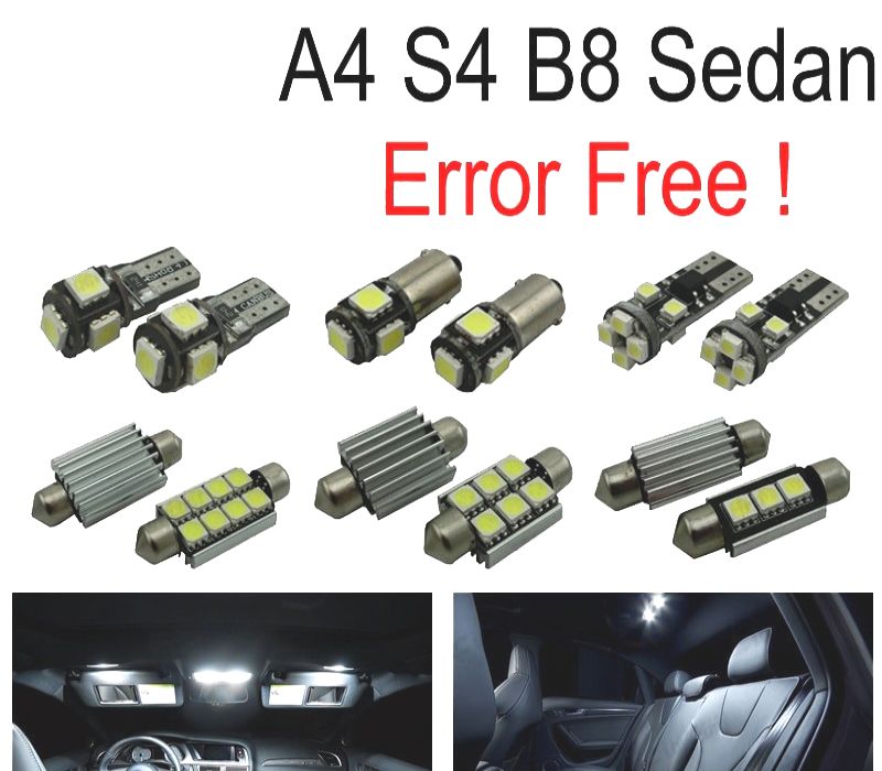 KIT COMPLETO 17 LAMPADAS LED INTERIOR AUDI A4 S4 RS4 B8 QUATTRO SEDAN