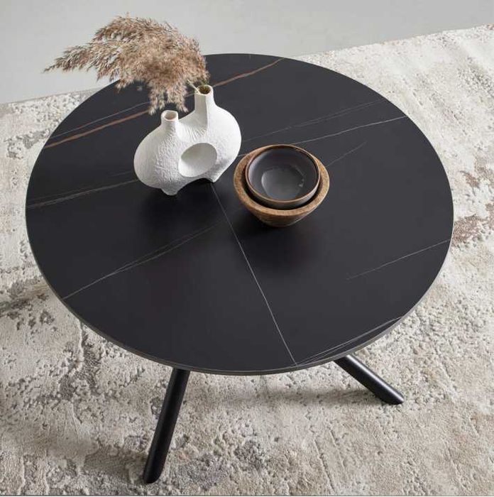 Stolik kawowy ceramiczny 70 cm, wysokość 45cm. Nowoczesny, OKRĄGŁY