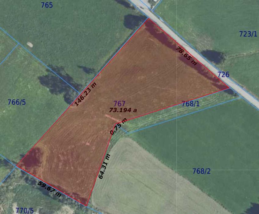 Działka 73 ary | Front 78m | Droga Gminna | Łętowe