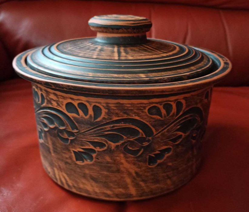 Каструля жаровня керамічна 2 л, червона глина, діаметр 20 см