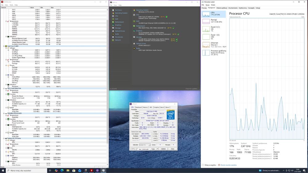 Komputer do gier i pracy I5 4460/RX 570/12GB RAM/SSD + HDD