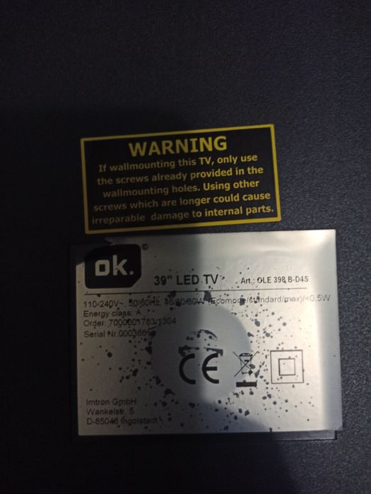 Телевізор Ok. Б/у з Німеччини