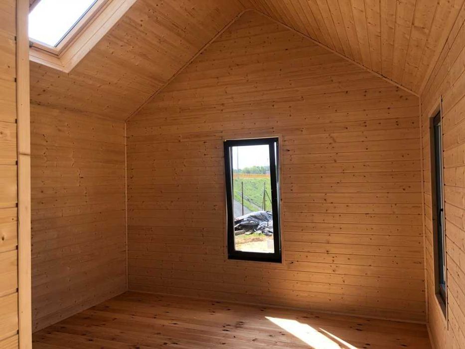 domek drewniany, letniskowy, Dworek 8,75x4m,