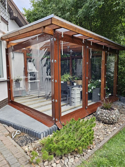 PLANDEKA na wymiar osłona zabudowa tarasu zasłona na altane