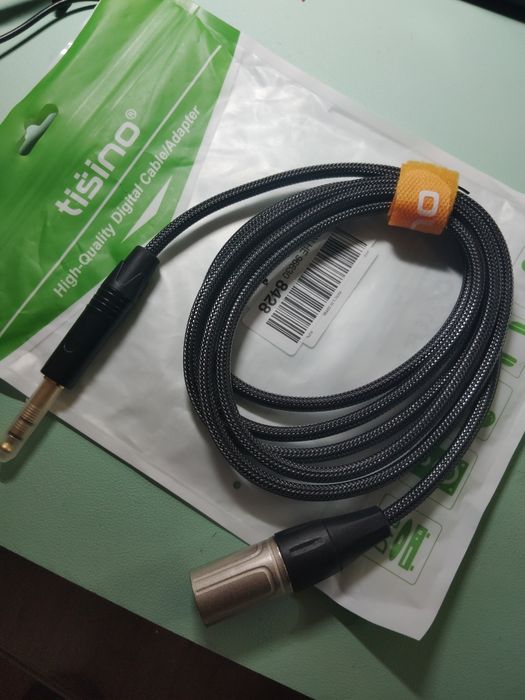 Przewód kabel duży Jack do mikrofonu plecionka professional