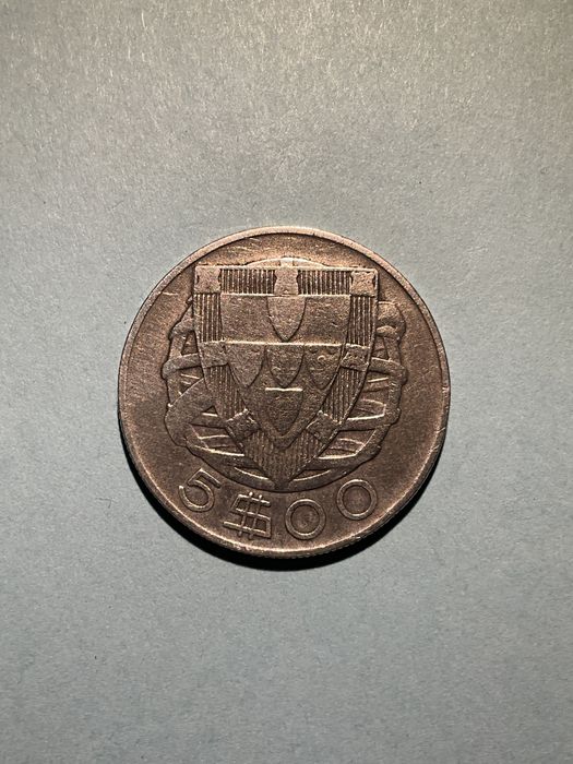 Lote de 5$00, 1937 (escassa) 1940, 1947 e 1951