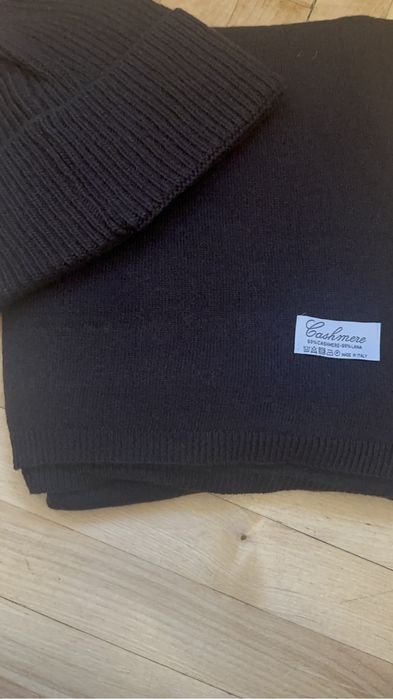 Czapka + szalik w pięknym ciemno czekoladowym kolorze