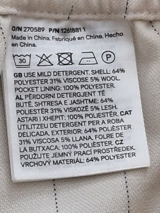 Spodnie szerokie,ecru,paski"H&M".