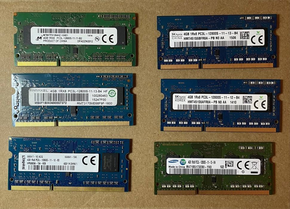 4GB DDR3 / DDR3L SODIMM — оперативна памʼять для ноутбуків, робоча.