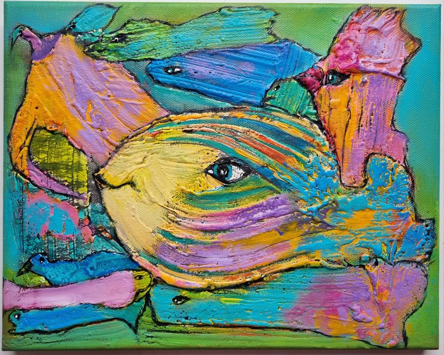 Obraz olejny 24x30 gruba faktura farby RÓŻNE