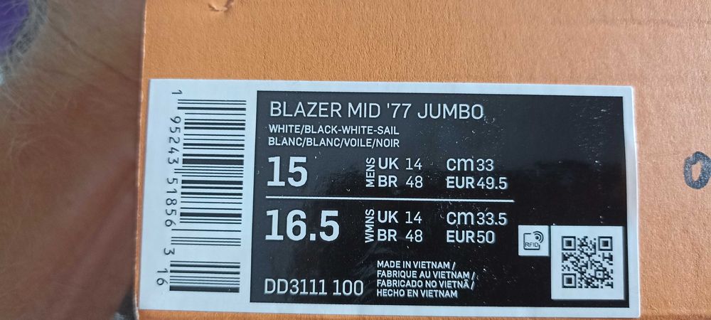 Nike Blazer Mid'77 Jumbo nowe 49,5