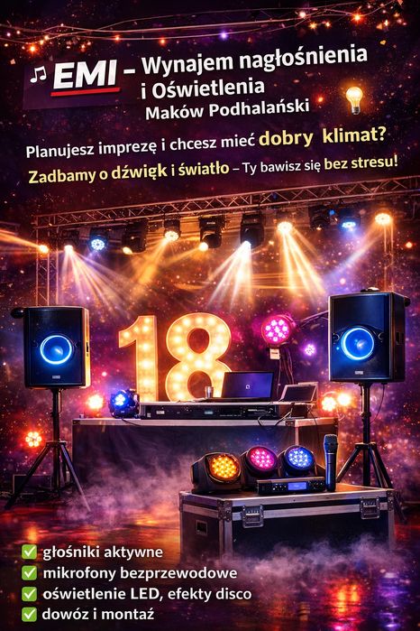 Wynajem nagłośnienia i oswietlenia