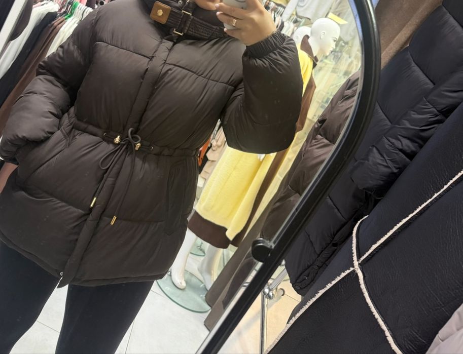 Куртка пуховик коричнева