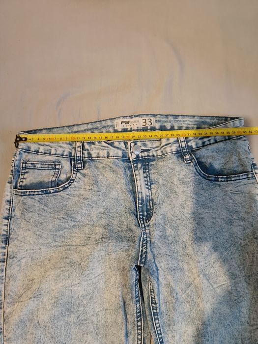 Skinny spodnie jeans 33 L marmurkowe