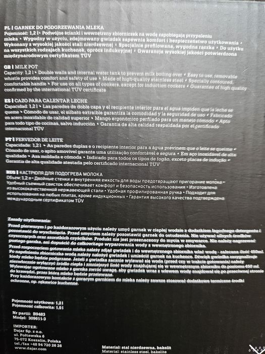 Garnek do podgrzewania mleka