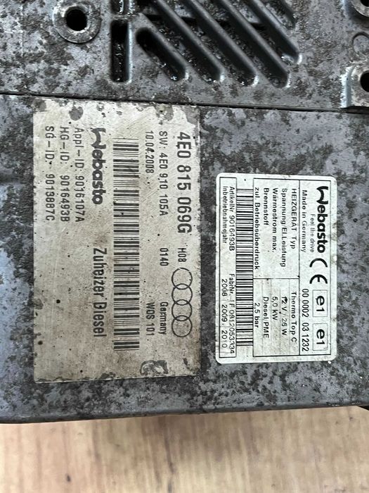 Webasto/ ogrzewanie postojowe Audi A8