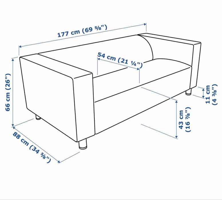 Sofá IKEA KLIPPAN 2 lugares preto – Como novo