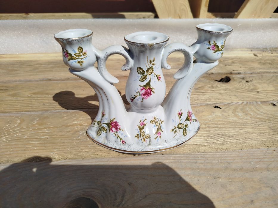 Świecznik porcelanowy trójramienny Chodzież