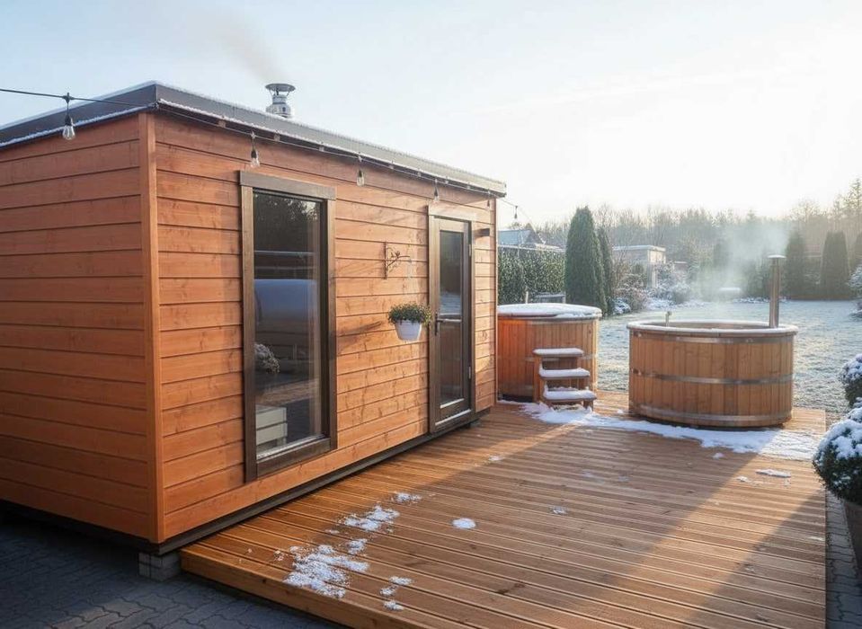 Sauna NOWOCZESNA 4 metry Spa Ogrodowe PREMIUM Lipa