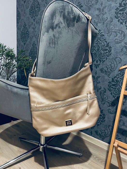 Nowa duża złota torebka Monnari