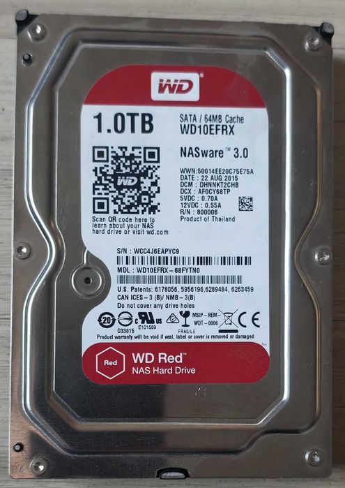 Dyski twarde do NAS WD RED 1 TB ilość - 3 sztuki