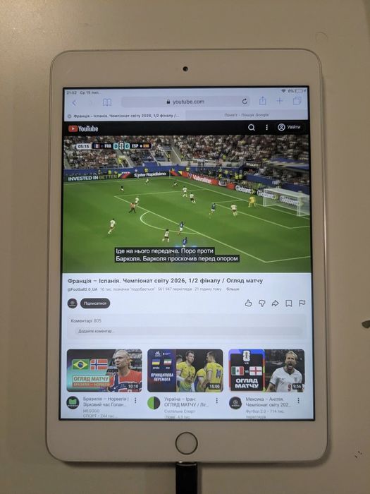 Планшет iPad mini 3 для ютюба