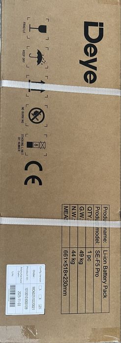 Продам акумулятор  батарDeye SE-F5 Pro-C LiFePO4 51,2V 100Ah / 5.12kWh