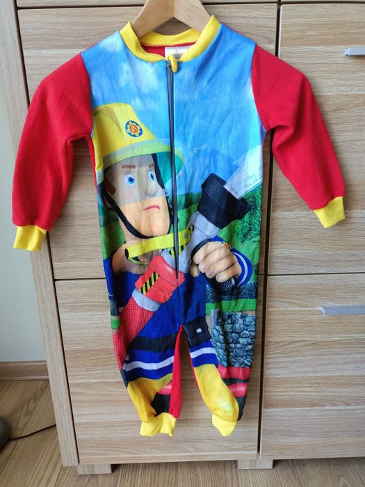 Strażak Sam Piżamy Dla Chłopców | Strażacki Kostium Dla Chłopców Zestaw Piżamowy | Długorękawnik Chłopięcy Z Postaciami Z Kreskówek | Niebieski 92