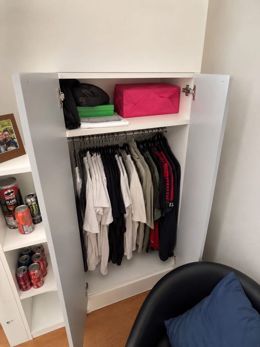 SMÅSTAD - Cama alta, branca com secretária c/4 gavetas