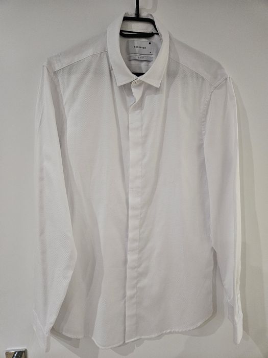 Koszula Reserved śnieżnobiała slim fit