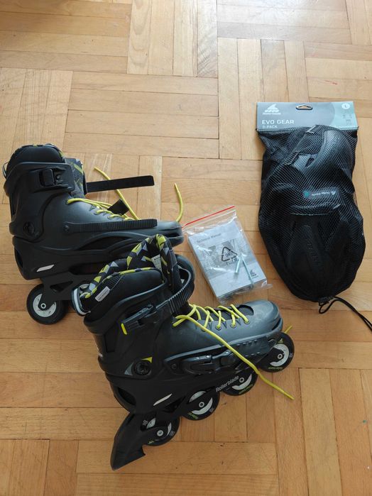 Rolki Rollerblade RB Cruiser, rozm. 44,5, prawie nowe, komplet + ochraniacze