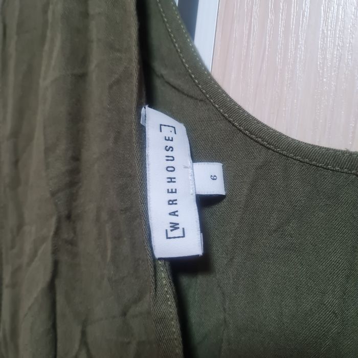 Warehouse Kombinezon długi zielony khaki na ramiączkach r. S z kieszen