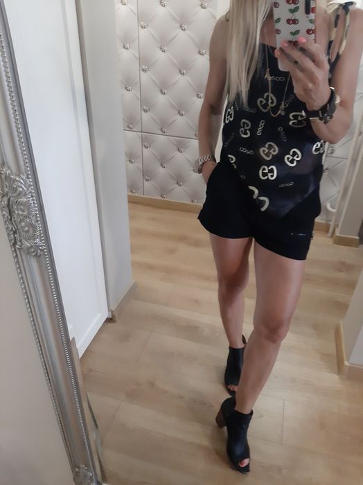 Top transparentny z napisami Gucci s