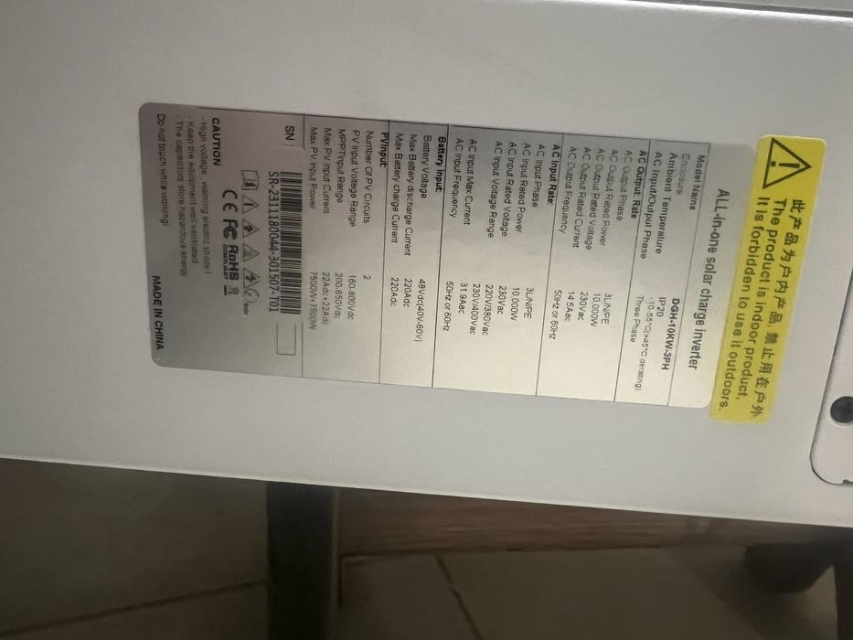 Інвертор гібридний 10кВт DGH-10KW-3PH потребує ремонту