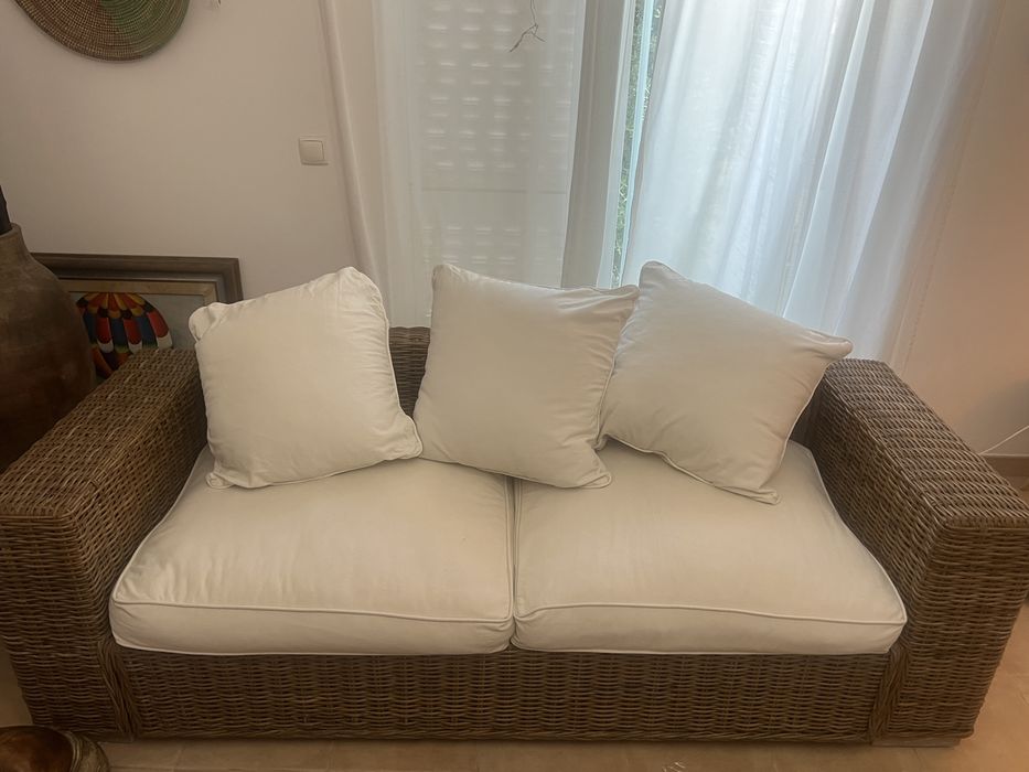 Sofa de rattan interior/exterior