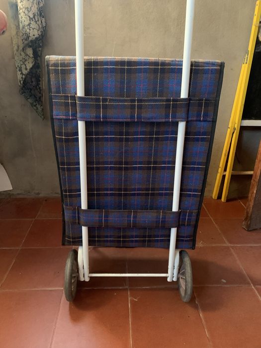 Carrinho de compras de rodas azul