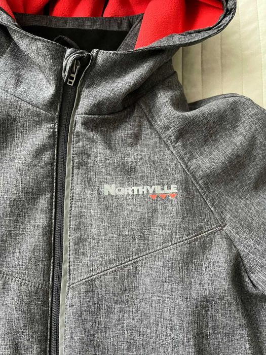 Northville kurtka softshell roz. 164 lat 14 szary melanż fluo odblaski