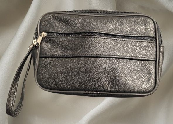 Saszetka męska eko czarna pojemna organizer torba