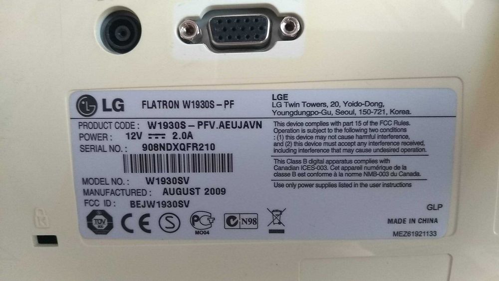 Монітор LG Flatron W1930S-PF