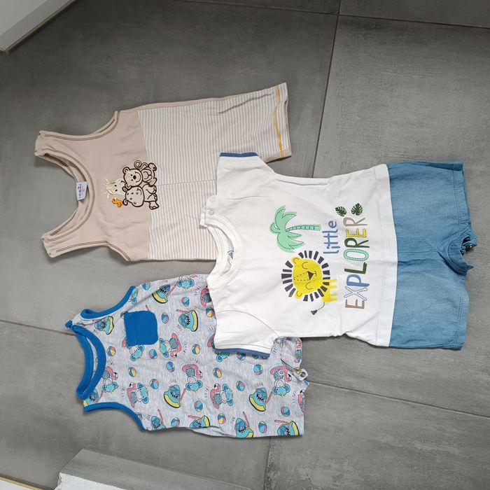 Bawełniany rampers ogrodniczki r.80