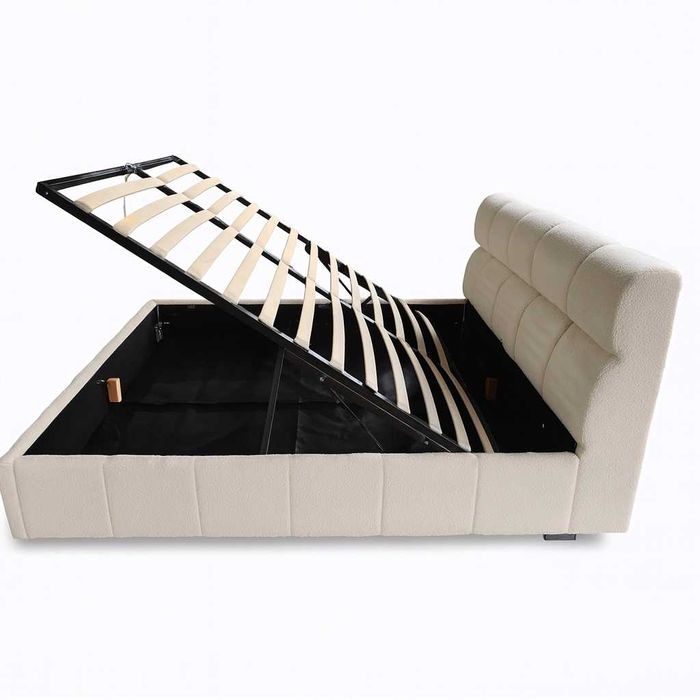 Łóżko sypialniane 160x200 pojemnik na pościel, automat gazowy